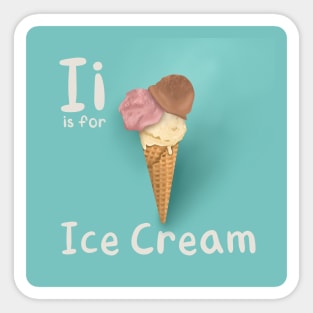 I is for Ice Cream Sticker